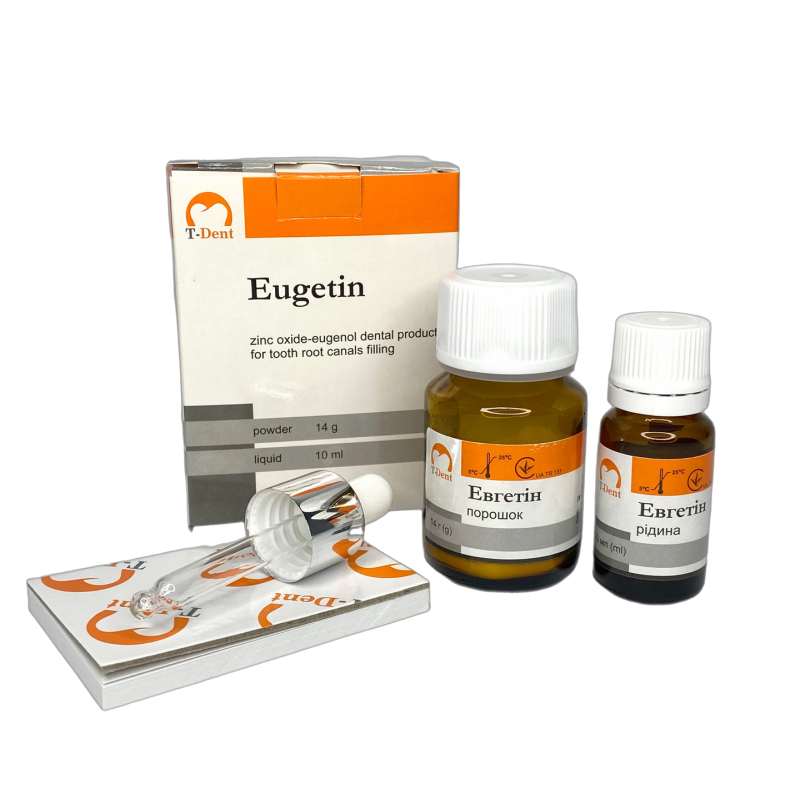 Евгетин (цинкооксид-евгенольний антисепт. цемент для пломб.корен. канал.),14г+ рід 10мл T-DENT