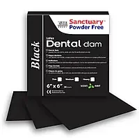 Хустки для Коффердам чорні латексні Sanctuary Black Dental Dam, 36шт. 152X152 см